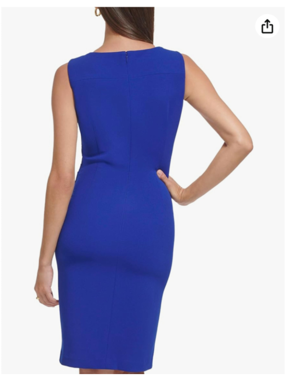 Calvin Klein Royal Blue Starburst Design Sleeveless Sheath Size 16 - Picture 4 of 10